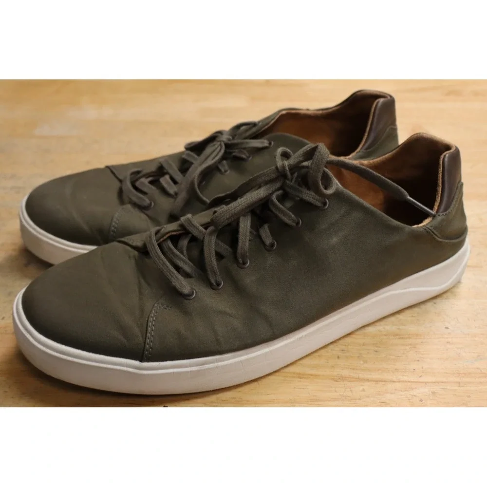 Olukai Men's Lae'ahi Li Fashion Sneaker Size 12‎ Green Convertible Slip On Heel